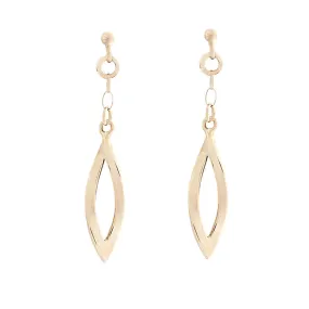 14 Karat Yellow Gold Open Marquise Drop Earring