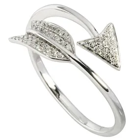 14K White Gold Arrow Ring with 0.15 ct. t.w. Diamonds