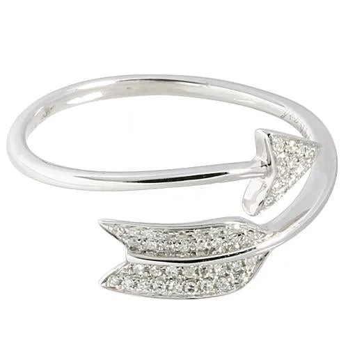 14K White Gold Arrow Ring with 0.15 ct. t.w. Diamonds