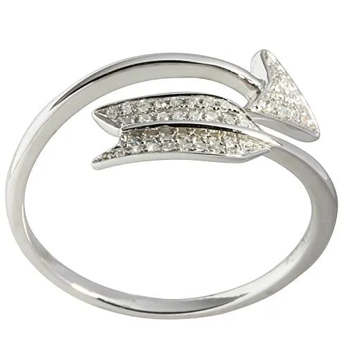 14K White Gold Arrow Ring with 0.15 ct. t.w. Diamonds