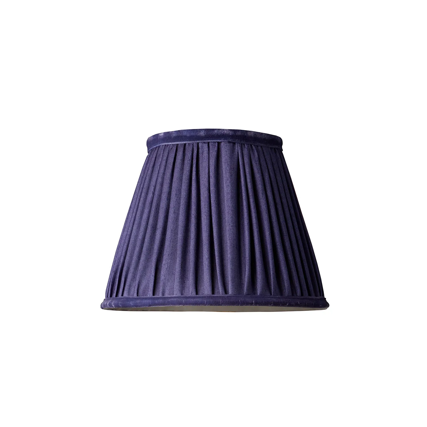 18cm pendant shade in cobalt silk with velvet tape