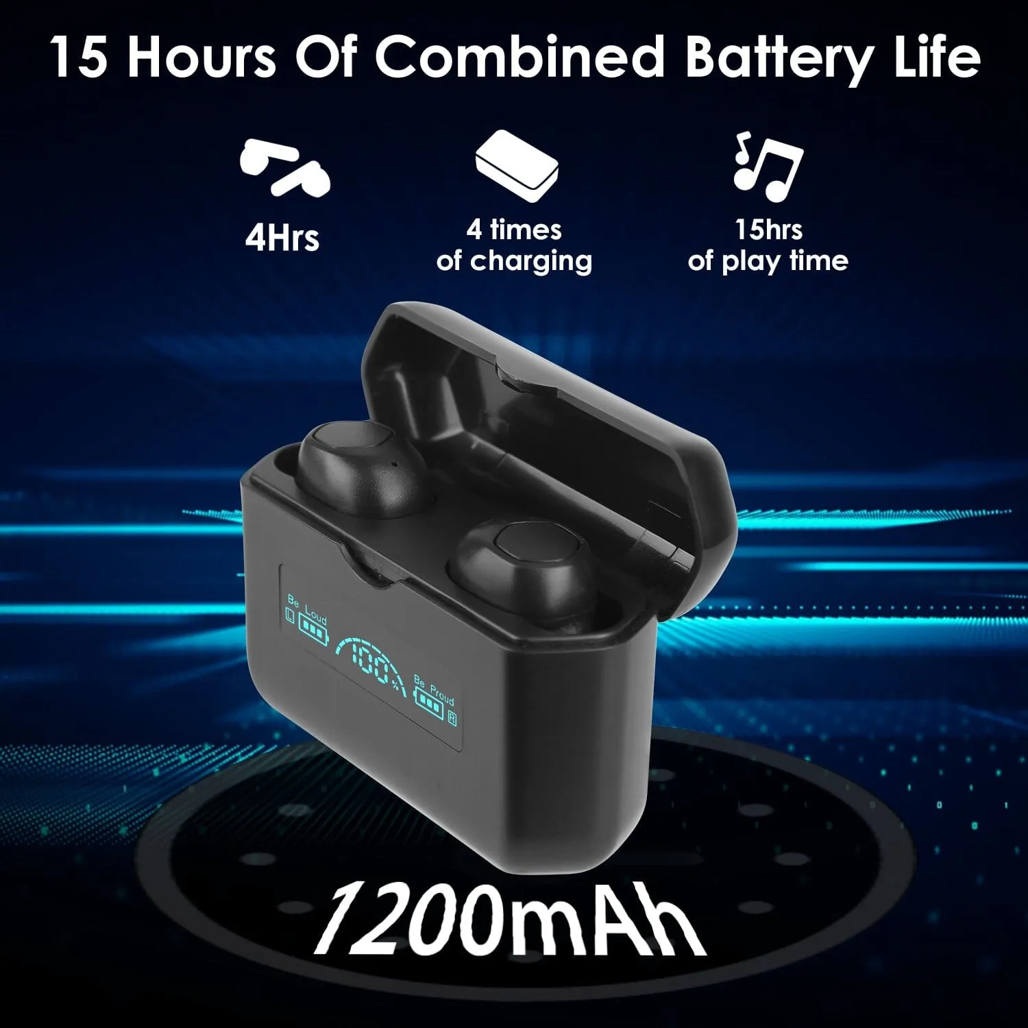 5.1 TWS Wireless Earphone with Charging Case IPX4 Waterproof Power Bank