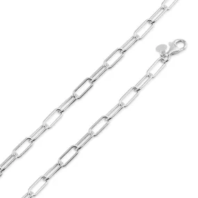 925 Sterling Silver Diamond Cut Paperclip Link 6mm Chain or Bracelet - CH22