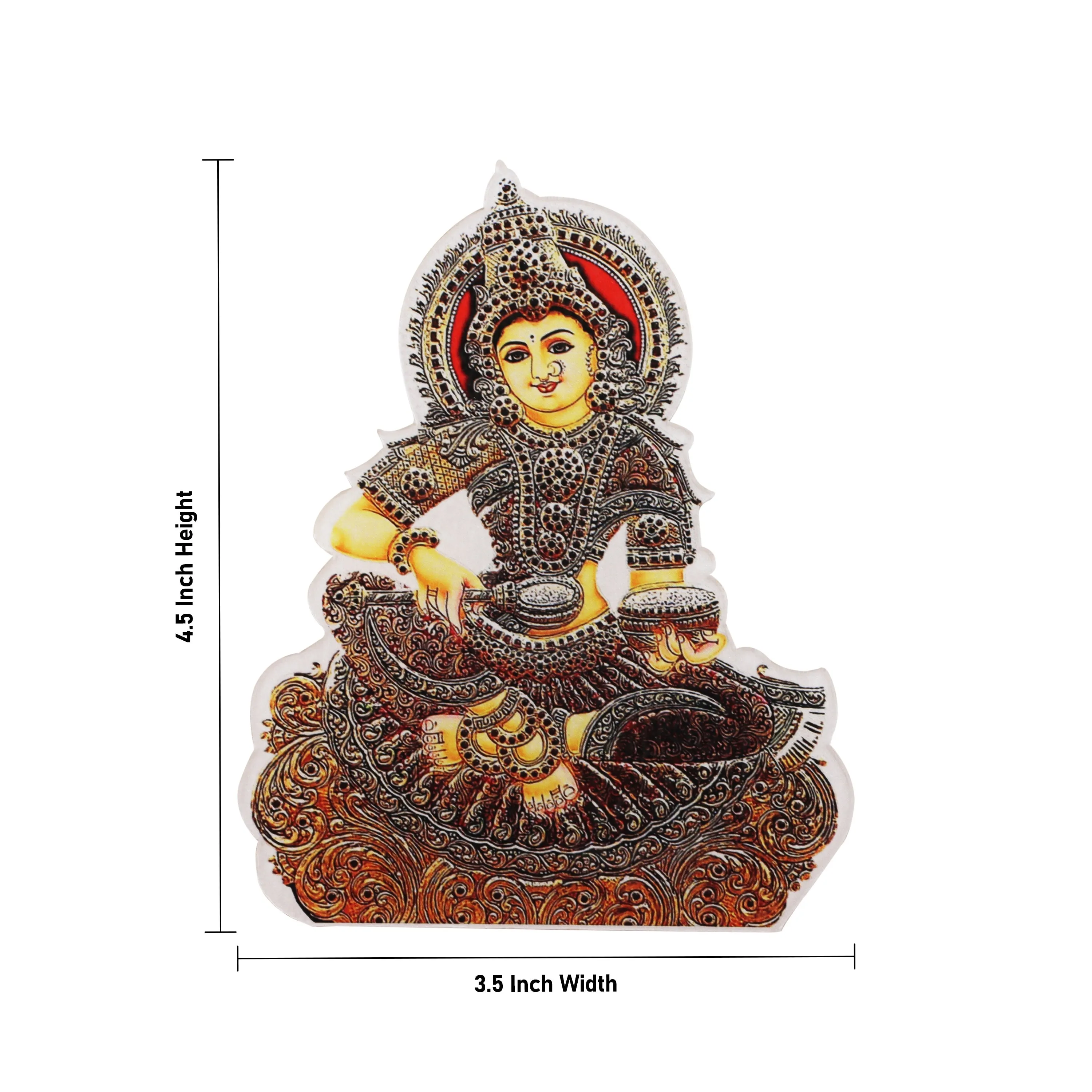 Acrylic Magnet Deity - 4.5 Inches | Magnetic Acrylic Picture/ Fridge Magnet Deity Design for Pooja/ Assorted Design