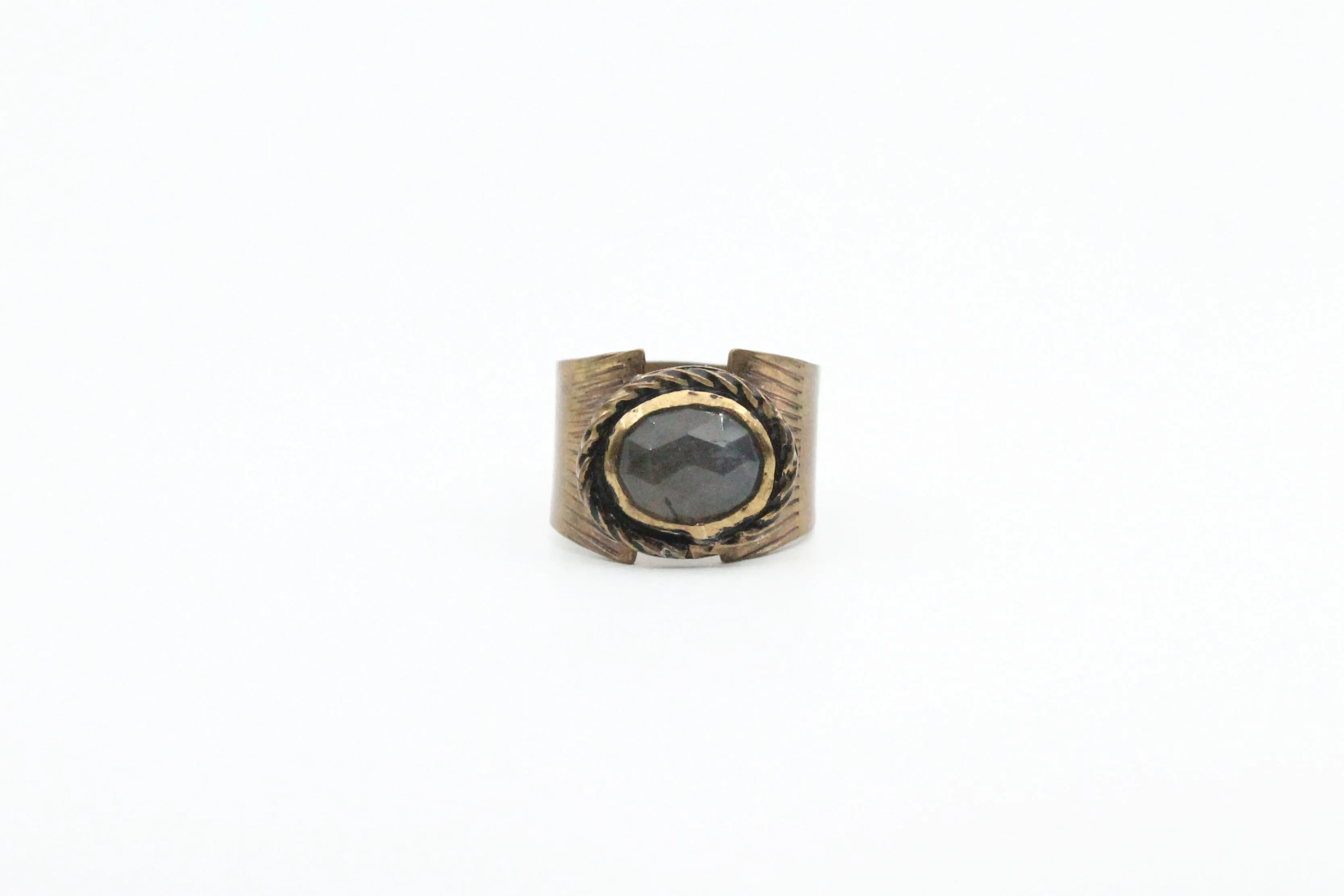 Brass Labradorite Ring