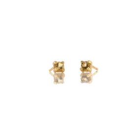 Citrine Prong Set Gemstone Stud Earrings - November Birthstone