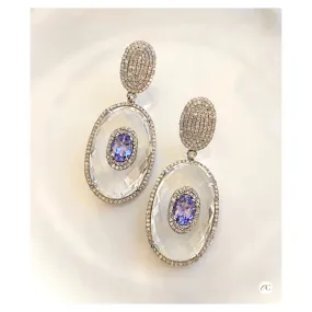 Diamond and Tanzanite Earrings