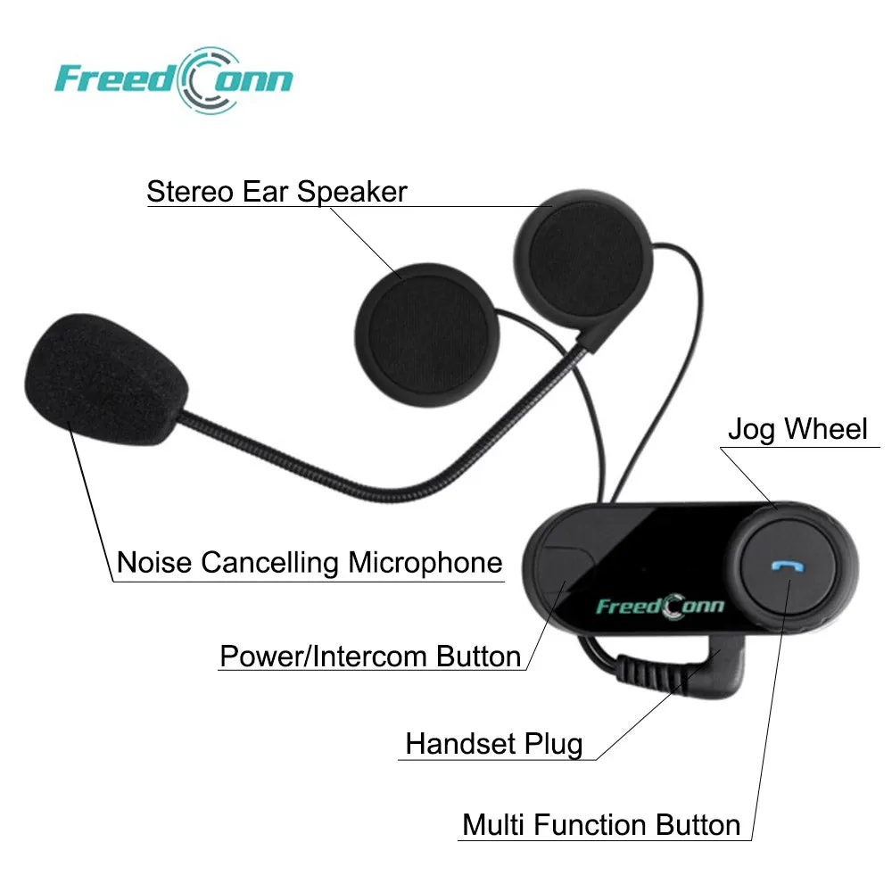 Freedconn New Motocycle Helmet Waterproof and Wireless Bluetooth TCOM-VB 800M Hands Free Headset