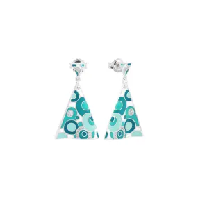 Groovy White and Aqua Earrings