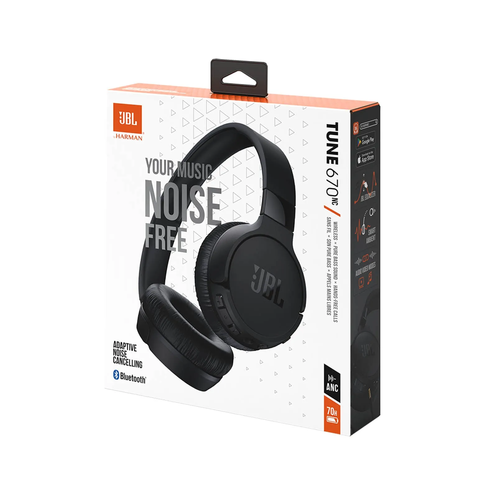 JBL Tune 670NC Wireless On-Ear Headphones - Black