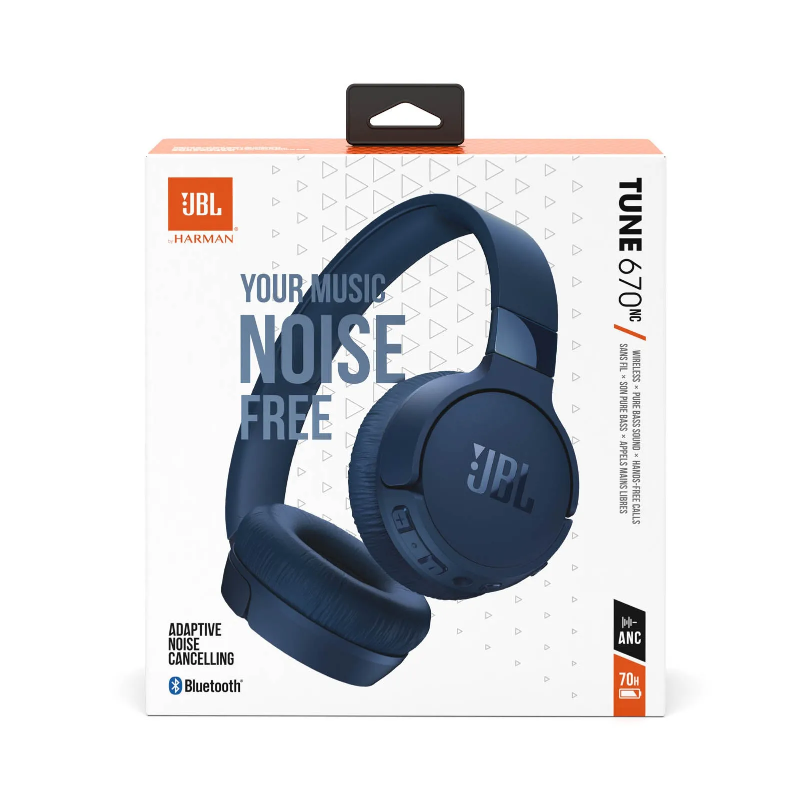 JBL Tune 670NC Wireless On-Ear Headphones - Blue