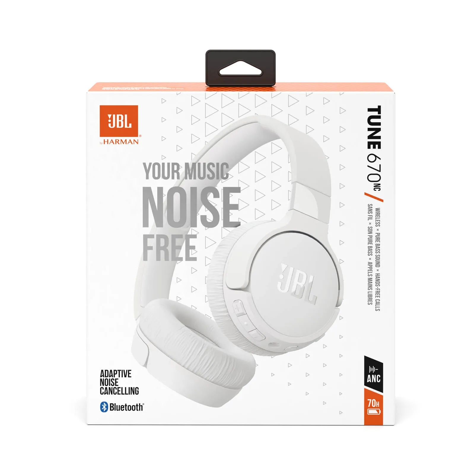 JBL Tune 670NC Wireless On-Ear Headphones - White