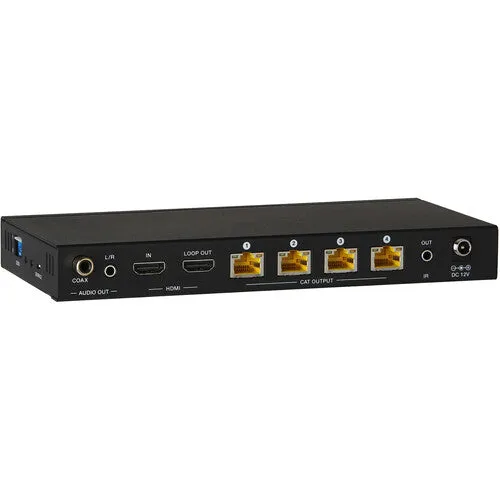 KanexPro SP-HDPOC1X4 1x4 HDMI Distribution Amplifier and Cat 5e/6 Extender Kit (196'/60m)