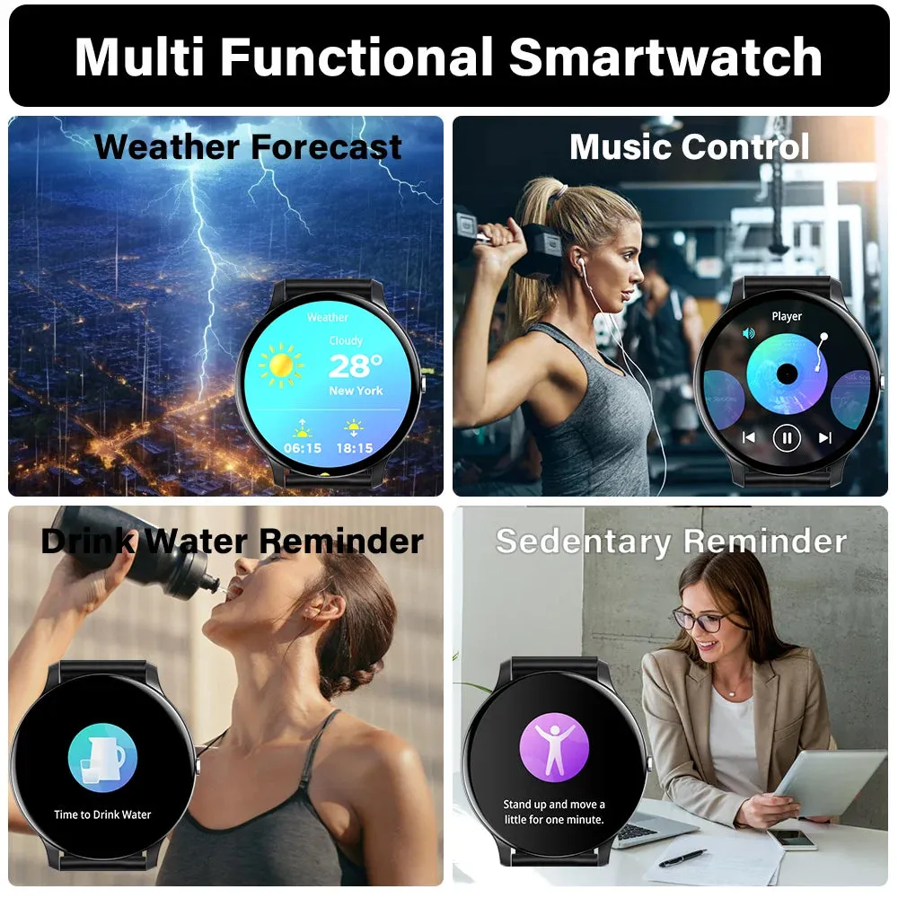 LAXASFIT Multi-Function Smart Watch Bluetooth Voice Call Music Control Pedometer IP68 Waterproof Fashion Sports Smartwatch