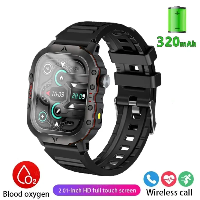 LAXASFIT New Smart Watch LED Flashlight Outdoor Sports HD Screen Bluetooth Call IP68 Waterproof Ultra Long Standby Smart Watch