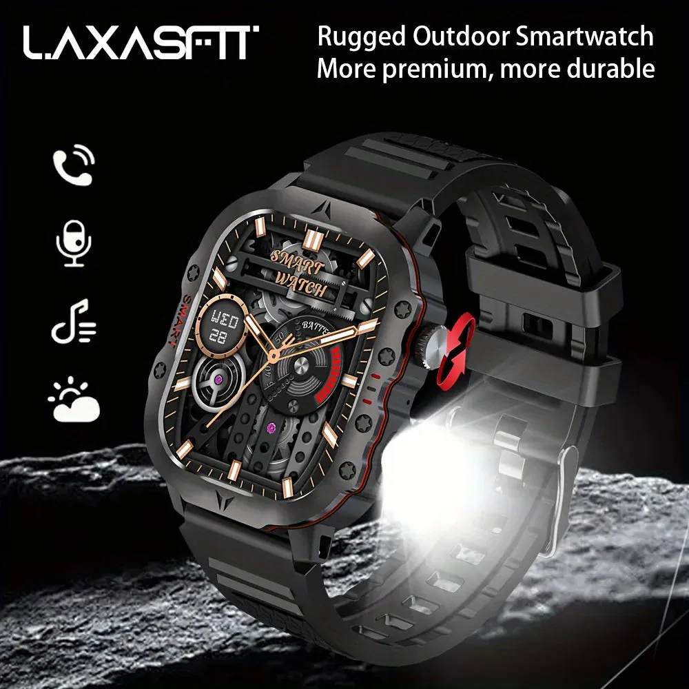 LAXASFIT New Smart Watch LED Flashlight Outdoor Sports HD Screen Bluetooth Call IP68 Waterproof Ultra Long Standby Smart Watch