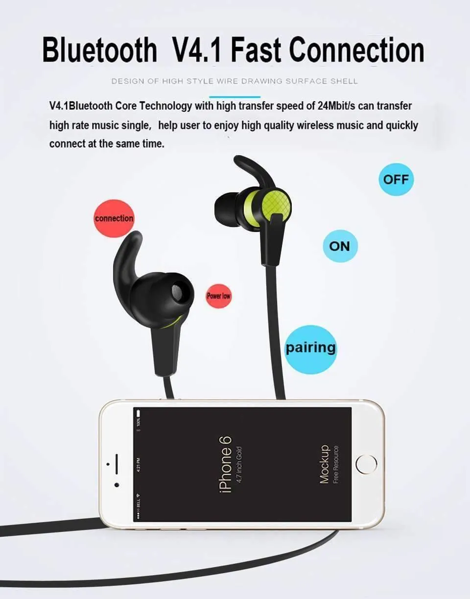 Lissin® V4.2 Bluetooth Wireless Earphones with Microphone