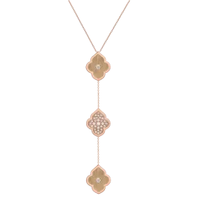 LUCE COLOUR - NECKLACE ROSE GOLD PAVE & 2 DIAMONDS M