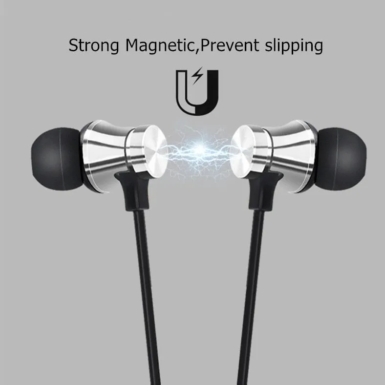 Magnetic Wireless Bluetooth Earphone Stereo Sports Waterproof Earbuds Wireless in-ear Headset with Mic For IPhone 7 Samsung