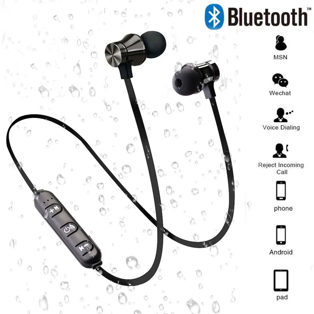 Magnetic Wireless Bluetooth Earphone Stereo Sports Waterproof Earbuds Wireless in-ear Headset with Mic For IPhone 7 Samsung