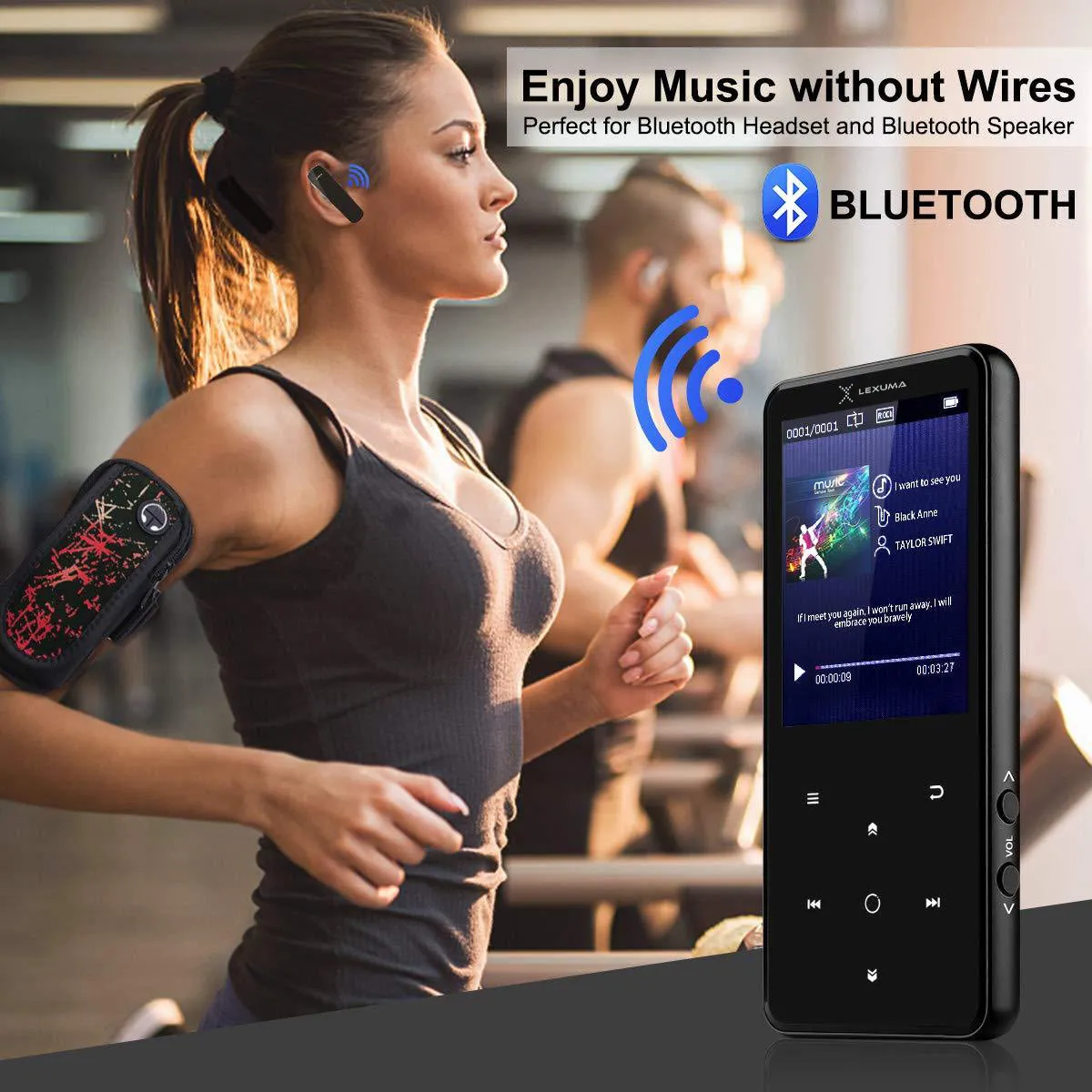 MP3 Player 32GB with Bluetooth 5.0 Portable Digital Lossless Music Player with 2.4" Large Screen & TF Card Expansion (8GB / 16GB / 32GB / 64GB)