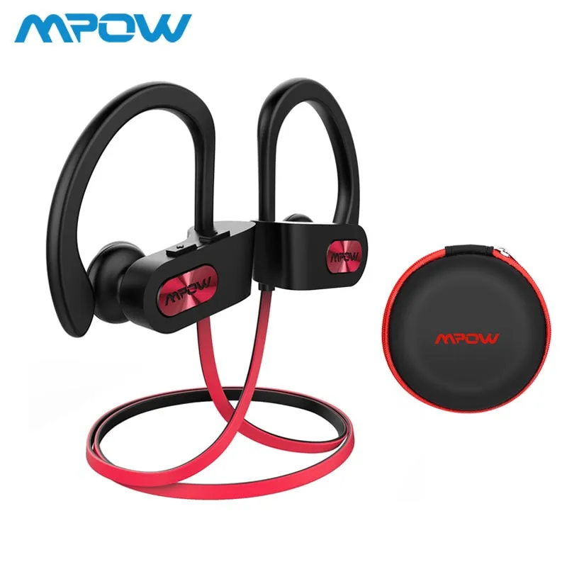 Mpow Flame IPX7 Waterproof Bluetooth 4.1 Headphones Noise Cancelling Earphone HiFi Stereo Wireless Sports Earbuds with Mic Case