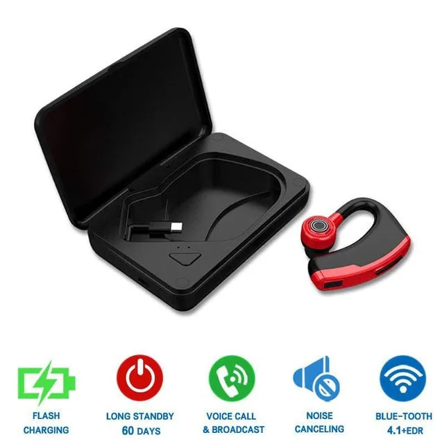 New V9 Handsfree Wireless Bluetooth Earphones Noise Control Business Wireless Bluetooth Headset with Mic for Driver Sport