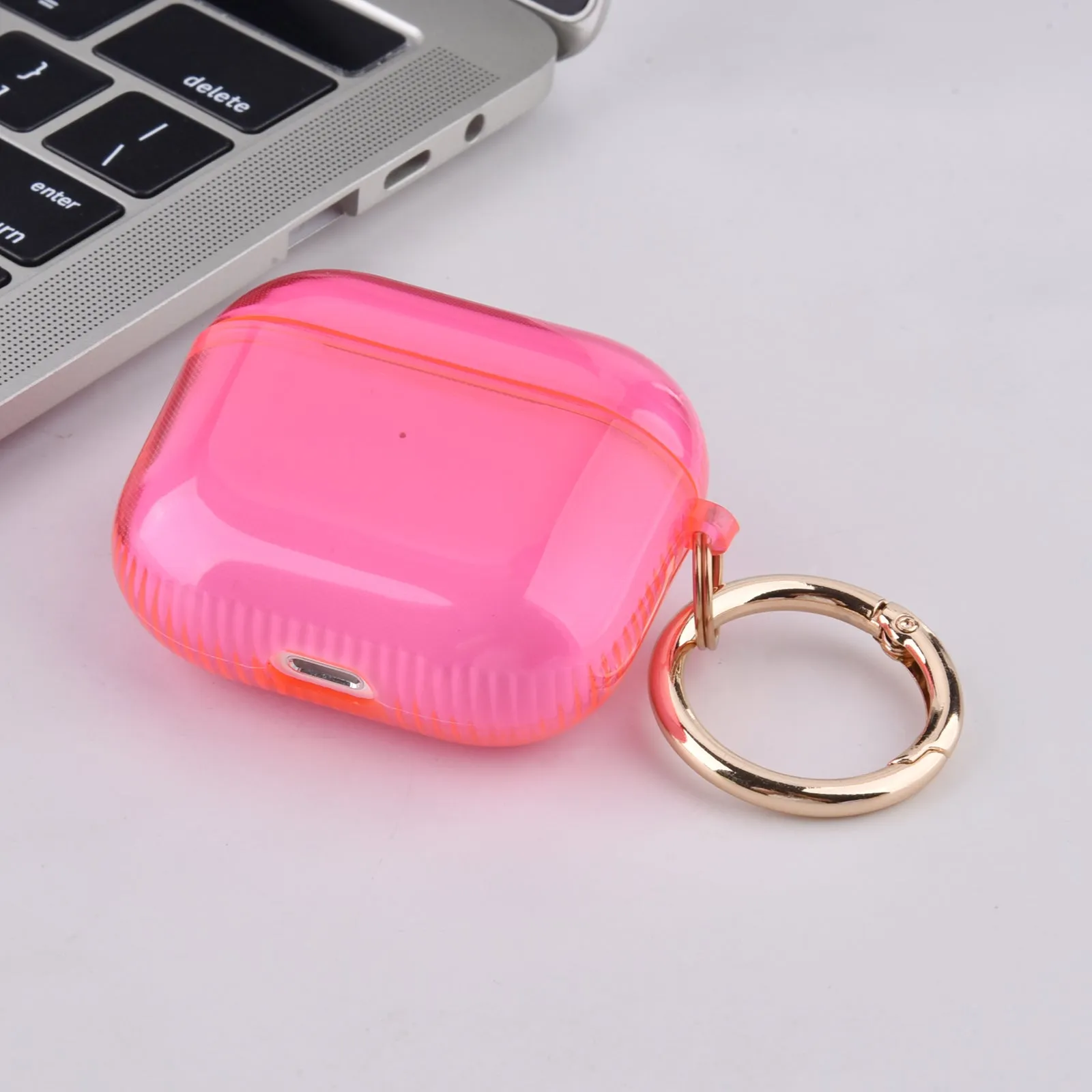 Protective TPU Case for Apple AirPods 3 Generation 3rd with Golden Keychain