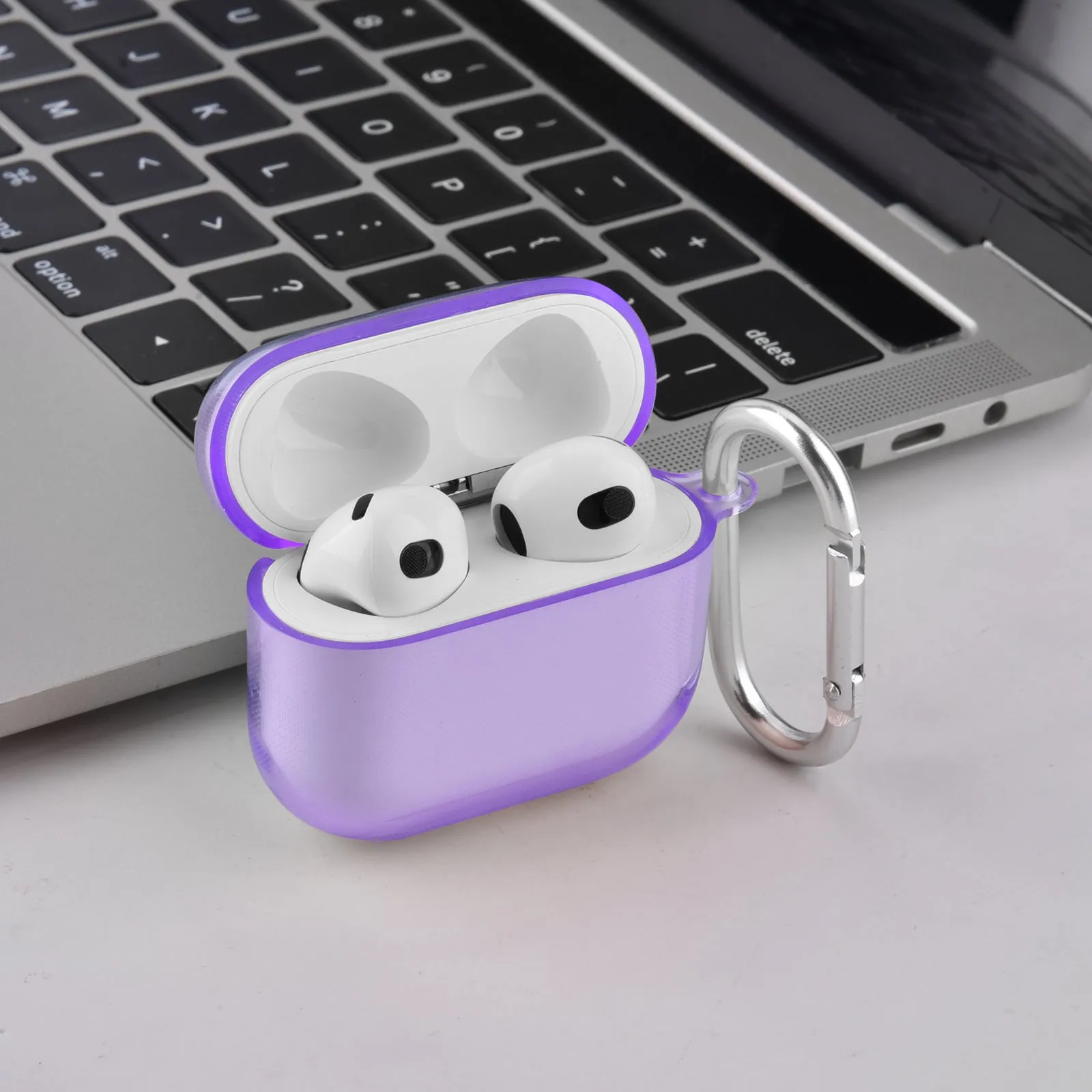 Protective TPU Clear Case for AirPods 3 Case Generation 3rd with Keychain