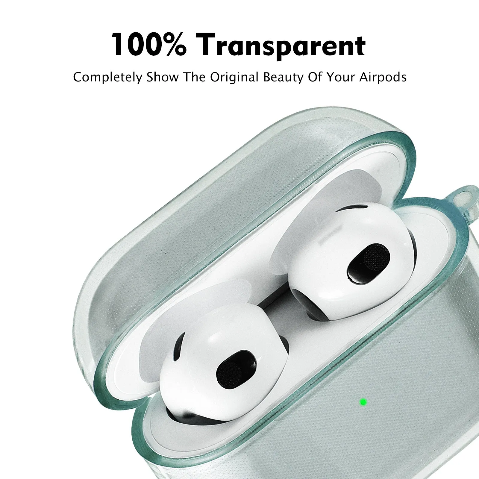 Protective TPU Clear Case for AirPods 3 Case Generation 3rd with Keychain