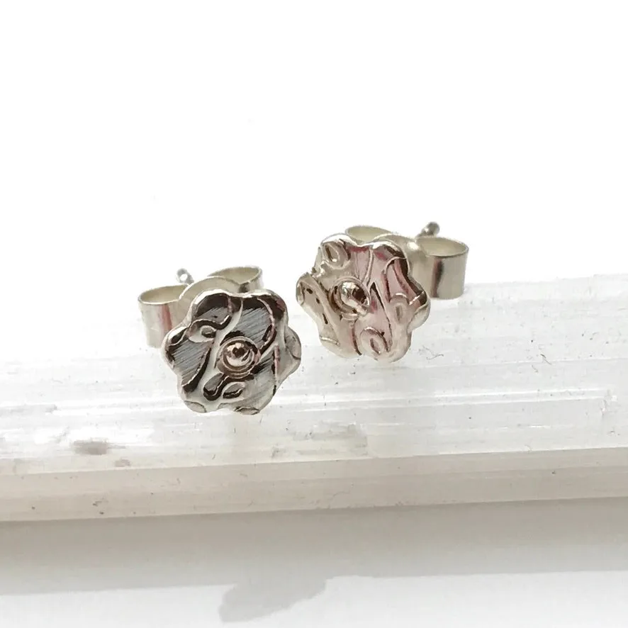 Sterling silver flower studs