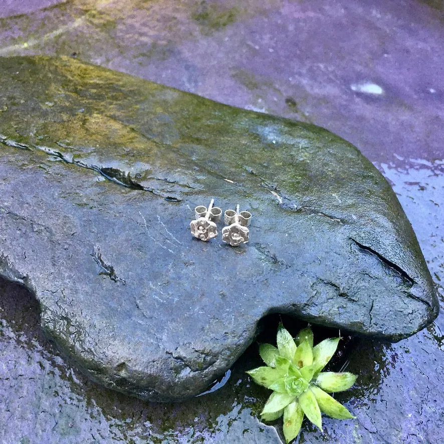 Sterling silver flower studs