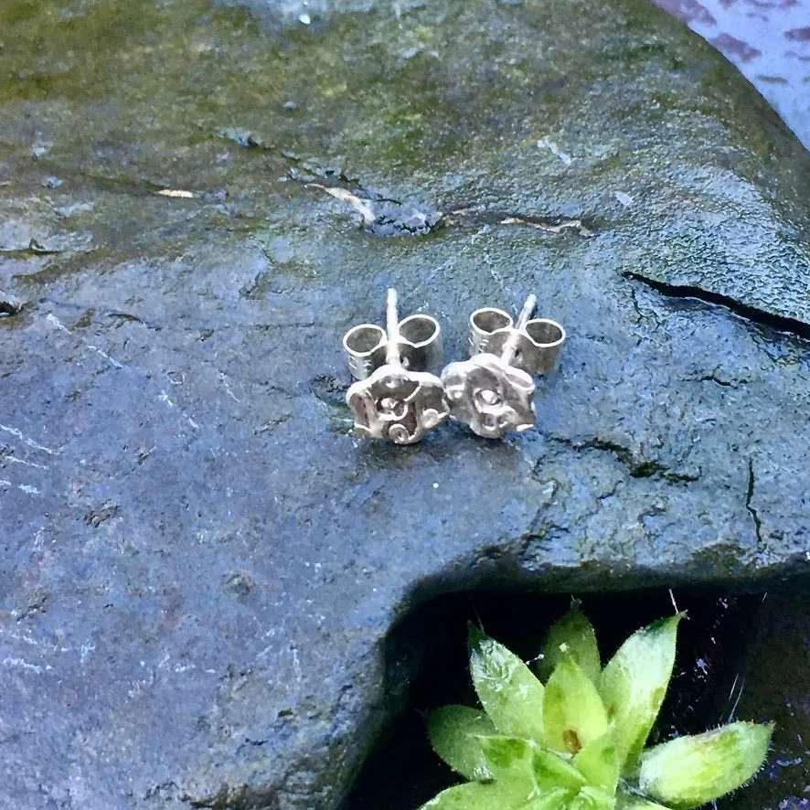 Sterling silver flower studs