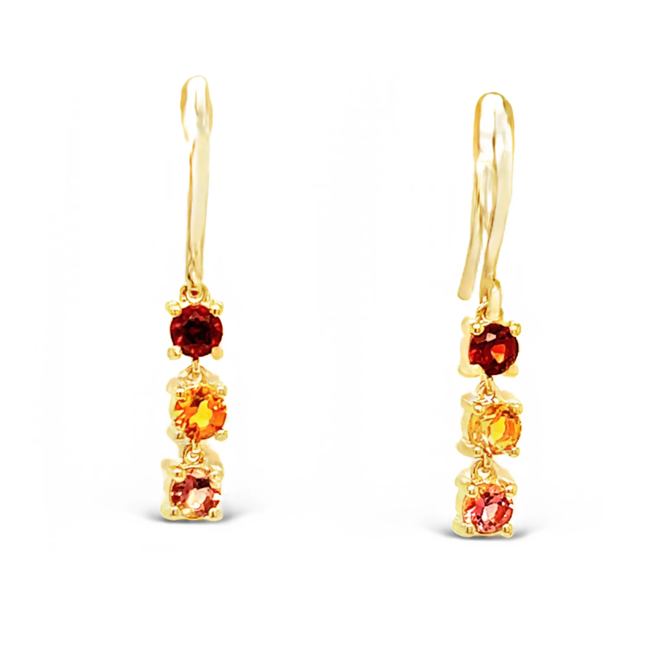 Sunset Tri-Stone Earrings