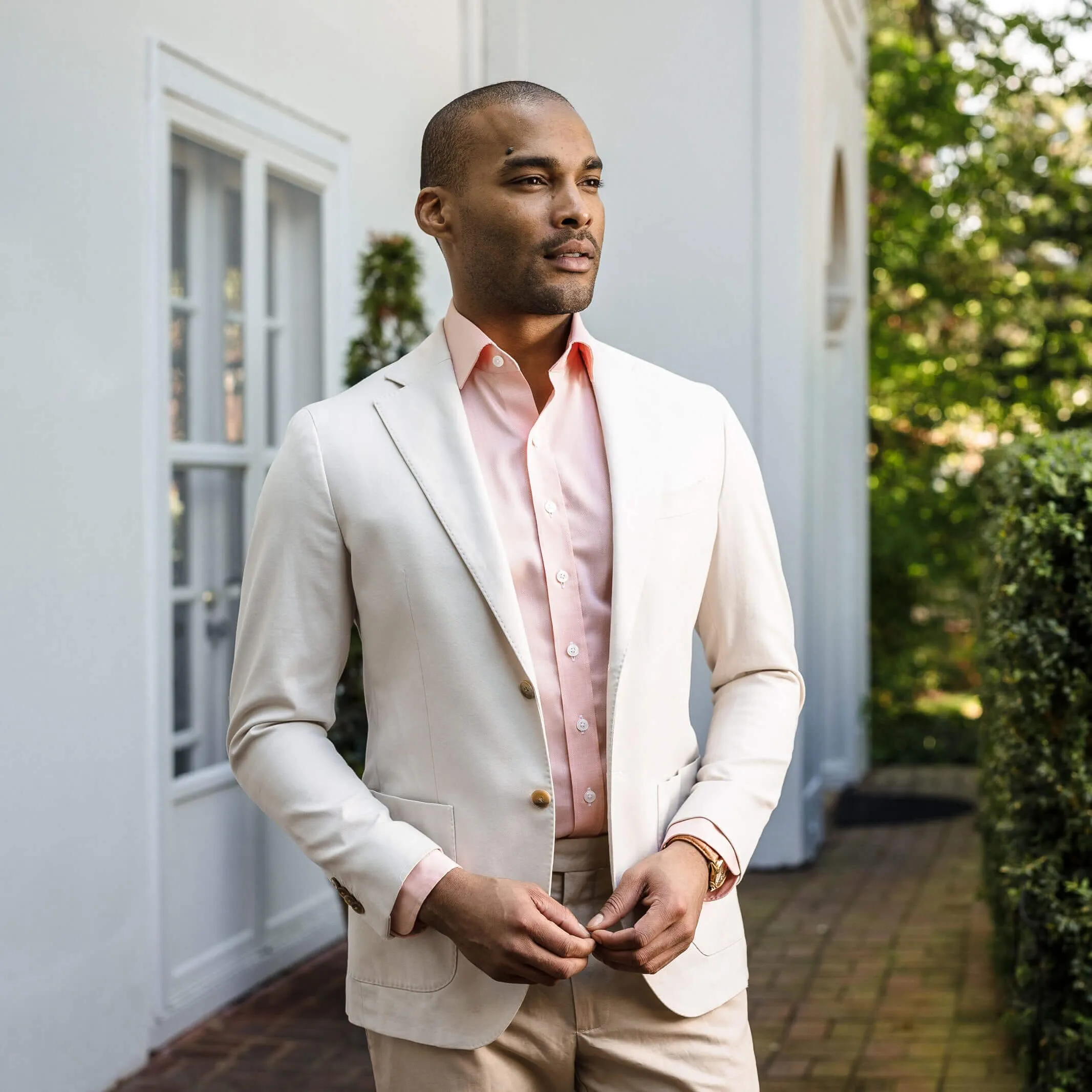 The Orange Hutchins Herringbone Custom Shirt