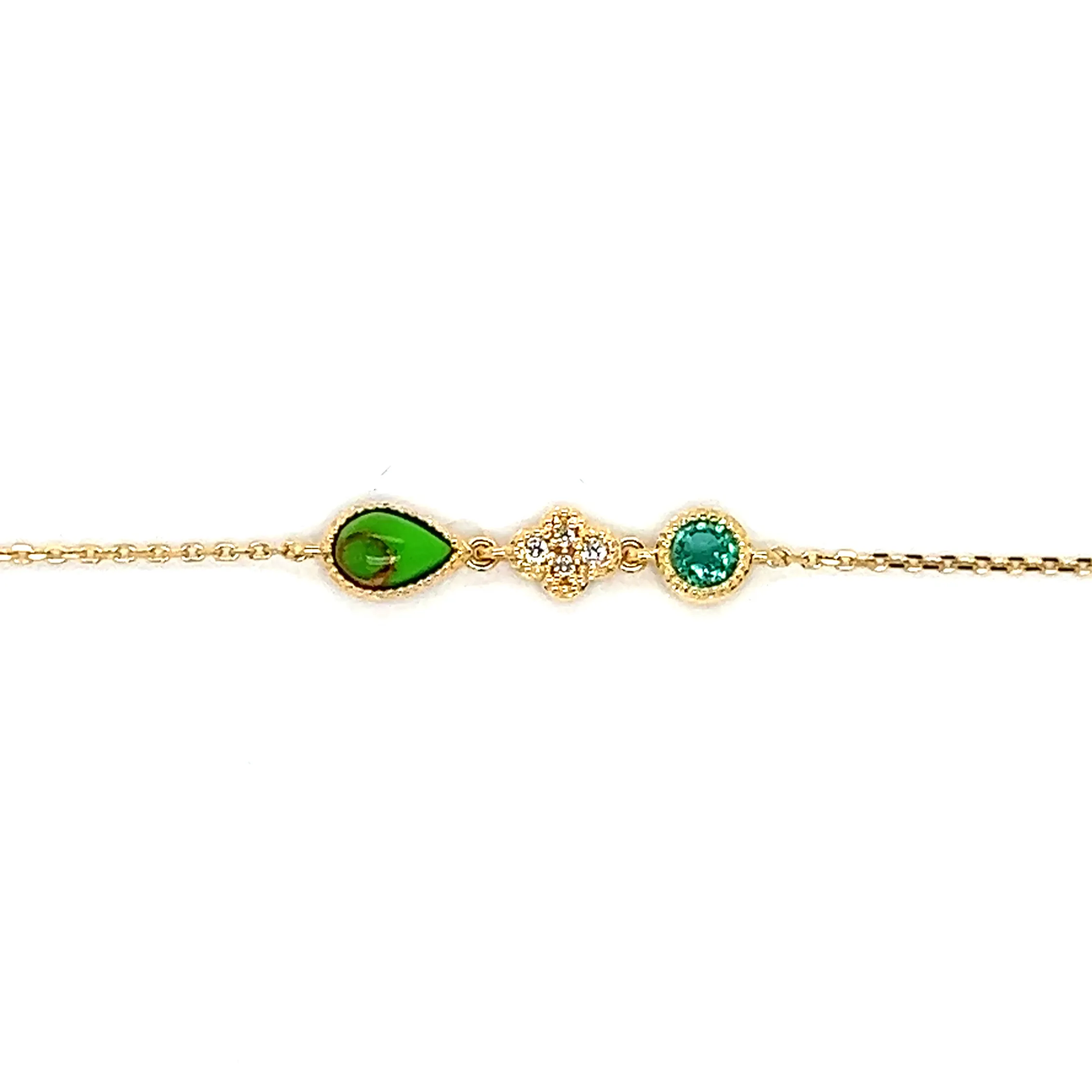 Yellow Gold Emerald & Diamond Bracelet